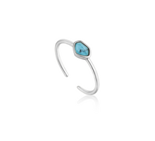 Load image into Gallery viewer, Turquoise Adjustable Silver Ring
