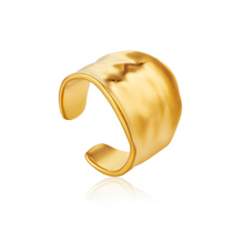 Load image into Gallery viewer, Gold Crush Wide Adjustable Ring
