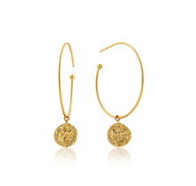 Load image into Gallery viewer, gold boreas hoop earrings
