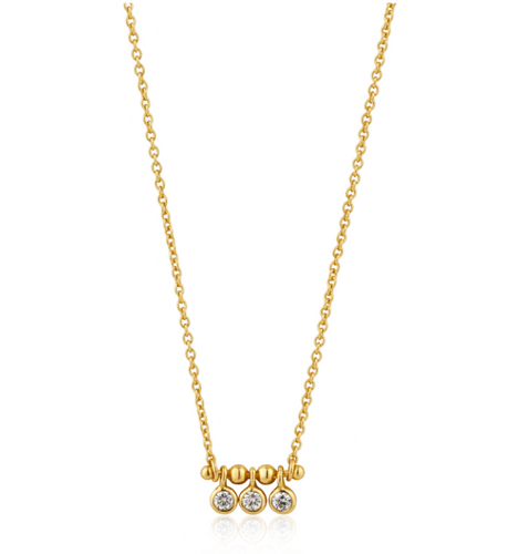 Gold Shimmer Triple Stud Necklace