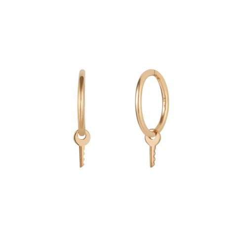 GINA | Key Charm Hoop Earrings