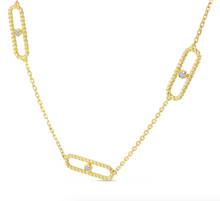 Load image into Gallery viewer, 14K Yellow Gold 5-Station Diamond Twist Paperclip Necklace
