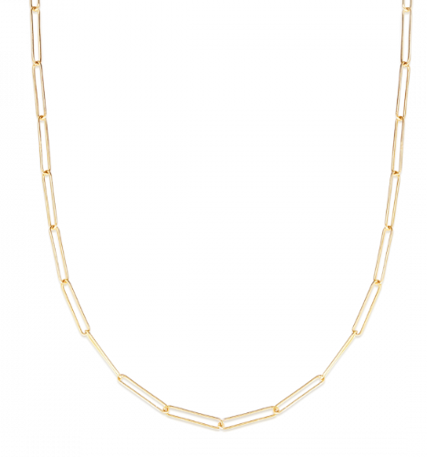 14k Lungo Paperclip Necklace