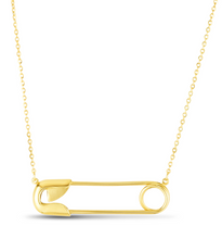 Load image into Gallery viewer, 14k Safety Pin Necklace
