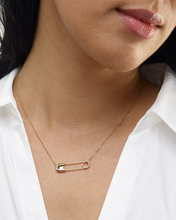 Load image into Gallery viewer, 14k Safety Pin Necklace
