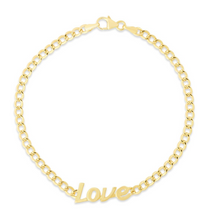 Load image into Gallery viewer, 14k Love Curb Bracelet
