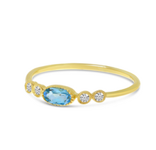 Load image into Gallery viewer, Oval Blue Topaz and Diamond Stackable
