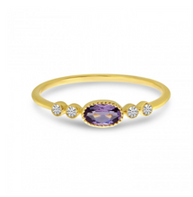 Load image into Gallery viewer, Oval Amethyst and Diamond Stackable
