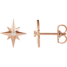Load image into Gallery viewer, Diamond starburst earrings rose gold
