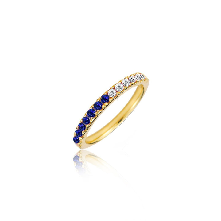 Diamond & Blue Sapphire Half and Half Ring