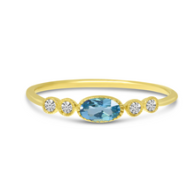 Load image into Gallery viewer, Oval Blue Topaz and Diamond Stackable
