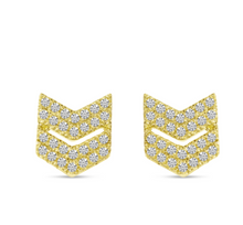 Load image into Gallery viewer, Diamond Chevron Stud Earrings
