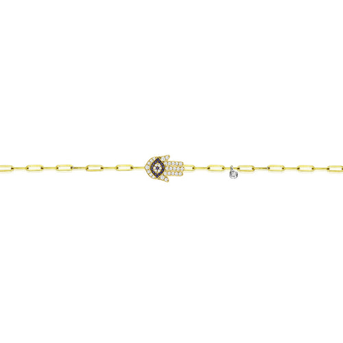 Hamsa Paperclip Bracelet