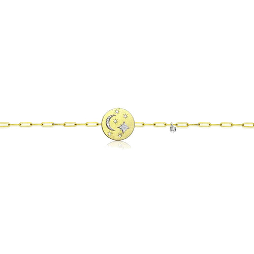 Celestial Medal Paperclip Bracelet