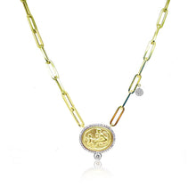 Load image into Gallery viewer, Chunky Chain Coin and Diamond Necklace

