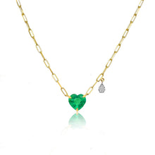 Load image into Gallery viewer, Emerald Heart Necklace
