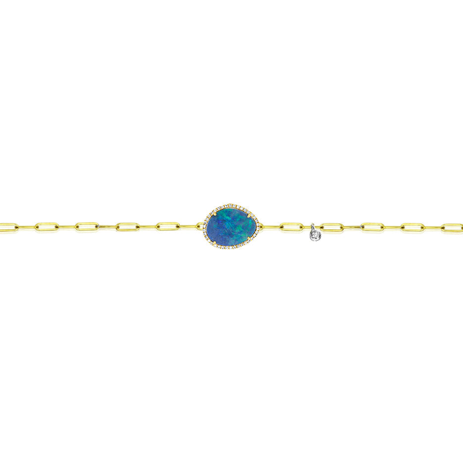 Opal Paperclip Bracelet