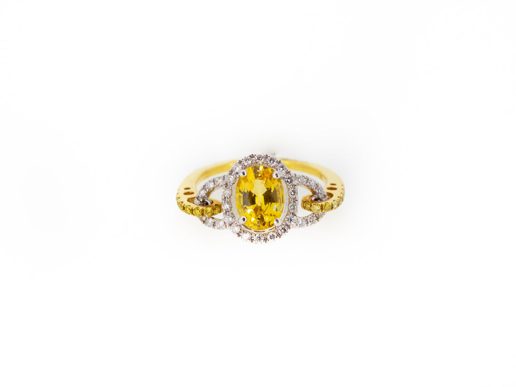 Yellow Sapphire Oval Ring