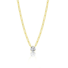 Load image into Gallery viewer, Diamond Solitaire Paperclip Chain (.72cts)
